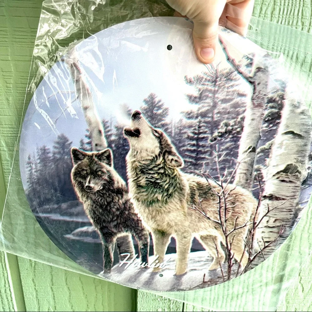 NEW Wolves Round Metal Sign